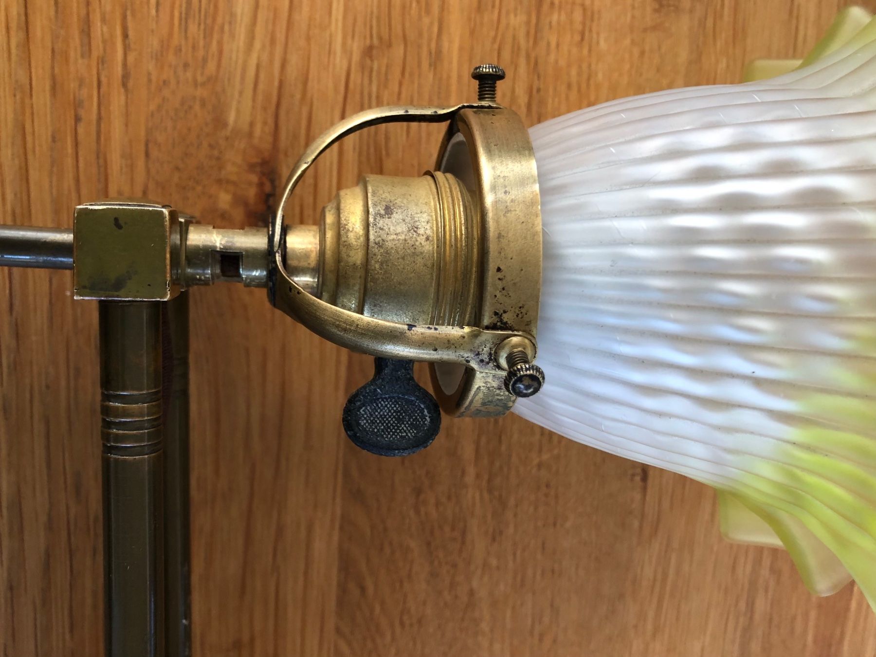 Lampen: Antike Wandlampe Messing Jugendstilglas einfache Montage – Gebraucht aus Büsserach von Urkundenflora 6