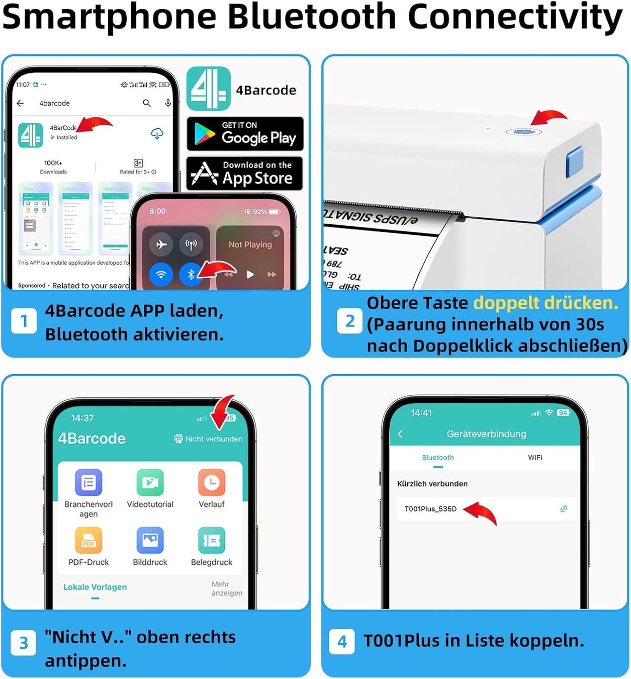 Imprimantes: Plus Etikettendrucker Bluetooth & USB 152mm/s – Neuf avec emballage d'origine à Suhr par SchnapperCH 3