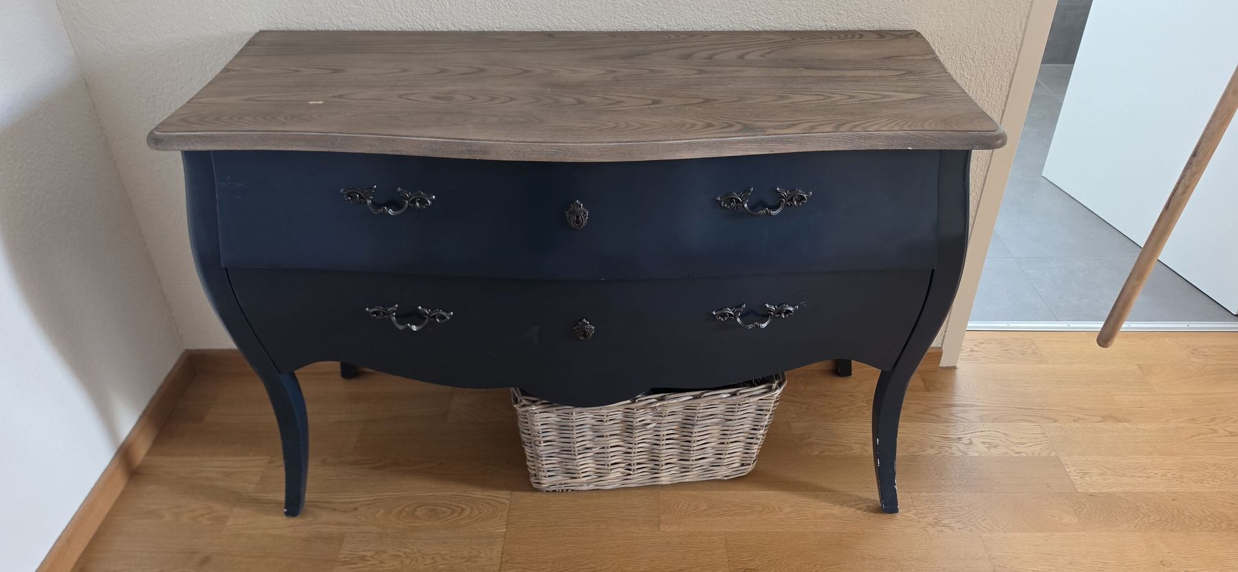 Elegante Kommode, Dunkelblau, Holzplatte, Vintage Stil (Gebraucht) in ...