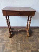 Beistelltisch Tisch m. Schublade gedrechselte Beine 58x72x63