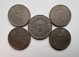 Saudia Arabia, 5 Münzen  1972-1977
