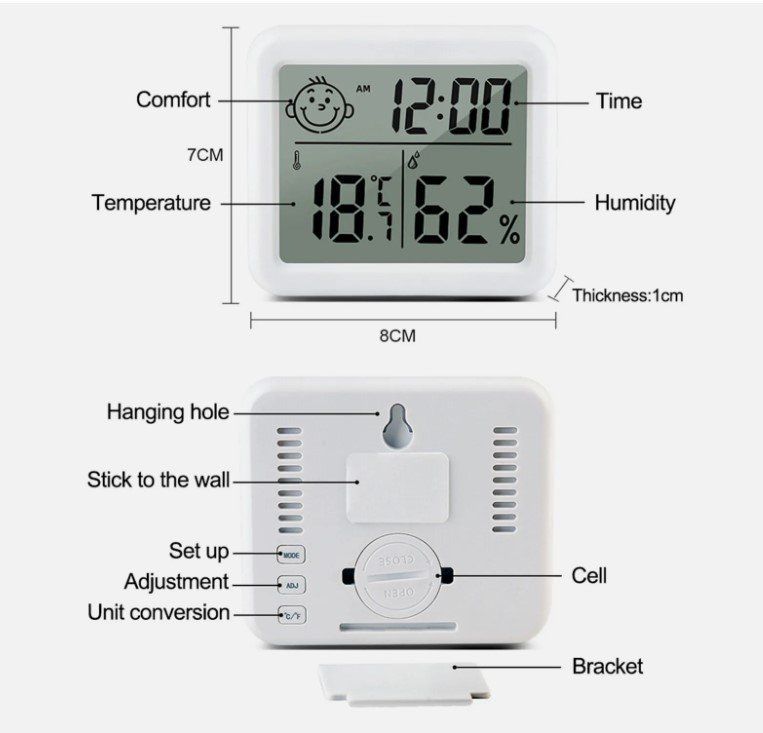 Messen: Uhr Digital Thermometer Hygrometer Feuchtigkeit messgerät – Neu (gemäss Beschreibung) aus Kirchdorf AG von Restposten110 3