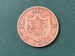 Rumänien Münze 5 Bani B 1885 Carol I Kupfer