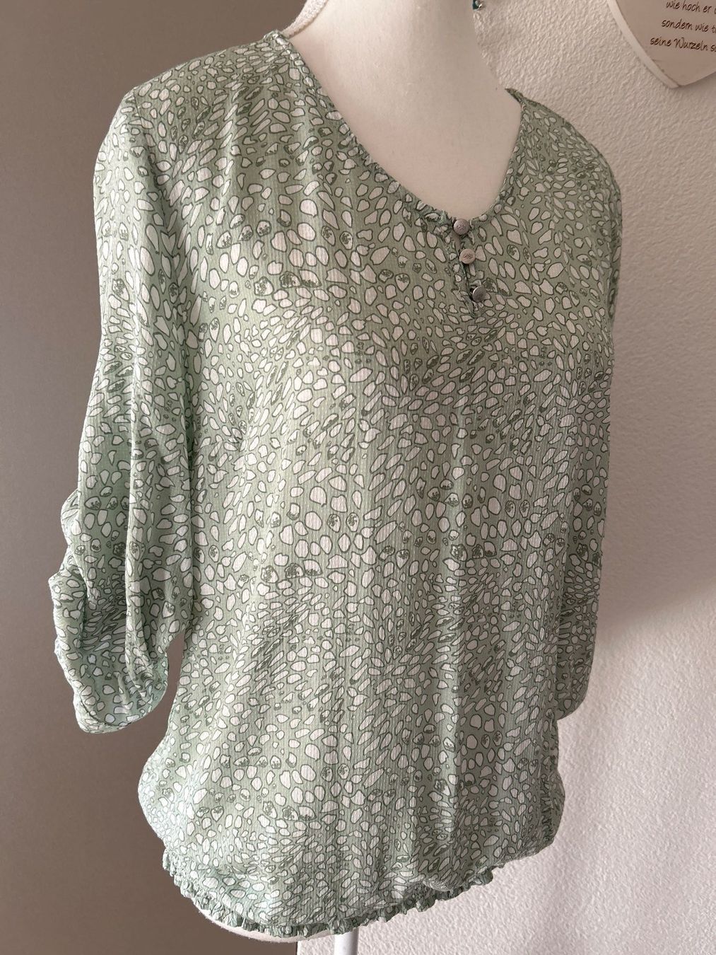 Camicette: 3/4 Arm Blusenshirt mint mit Muster von Multiblu Gr. 40 – Usato da Brunnen venduto da Nala2929