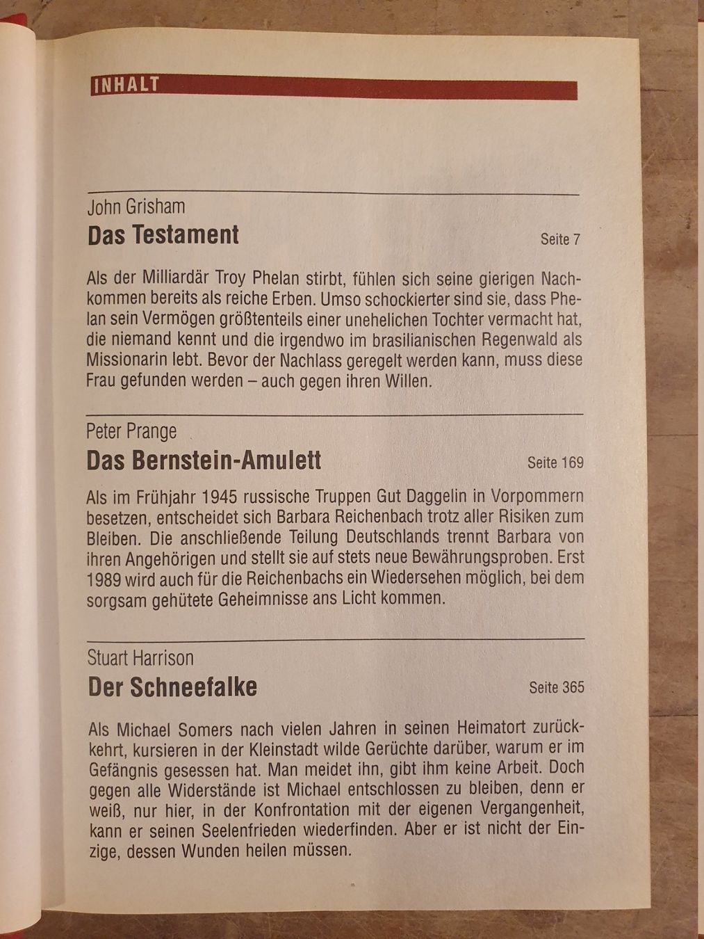 Libri: Das Testament - Das Bernstein-Amulett - Der Schneefalke John – Usato da Zürich venduto da loosebone 2