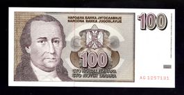 Jugoslavia 100 dinar UNC