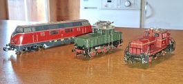 Märklin H0 3 Loks V200, E63, BR 260. Alle Fahren.