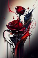 Diamond Painting : Rot/Schwarze Rose 25x20cm