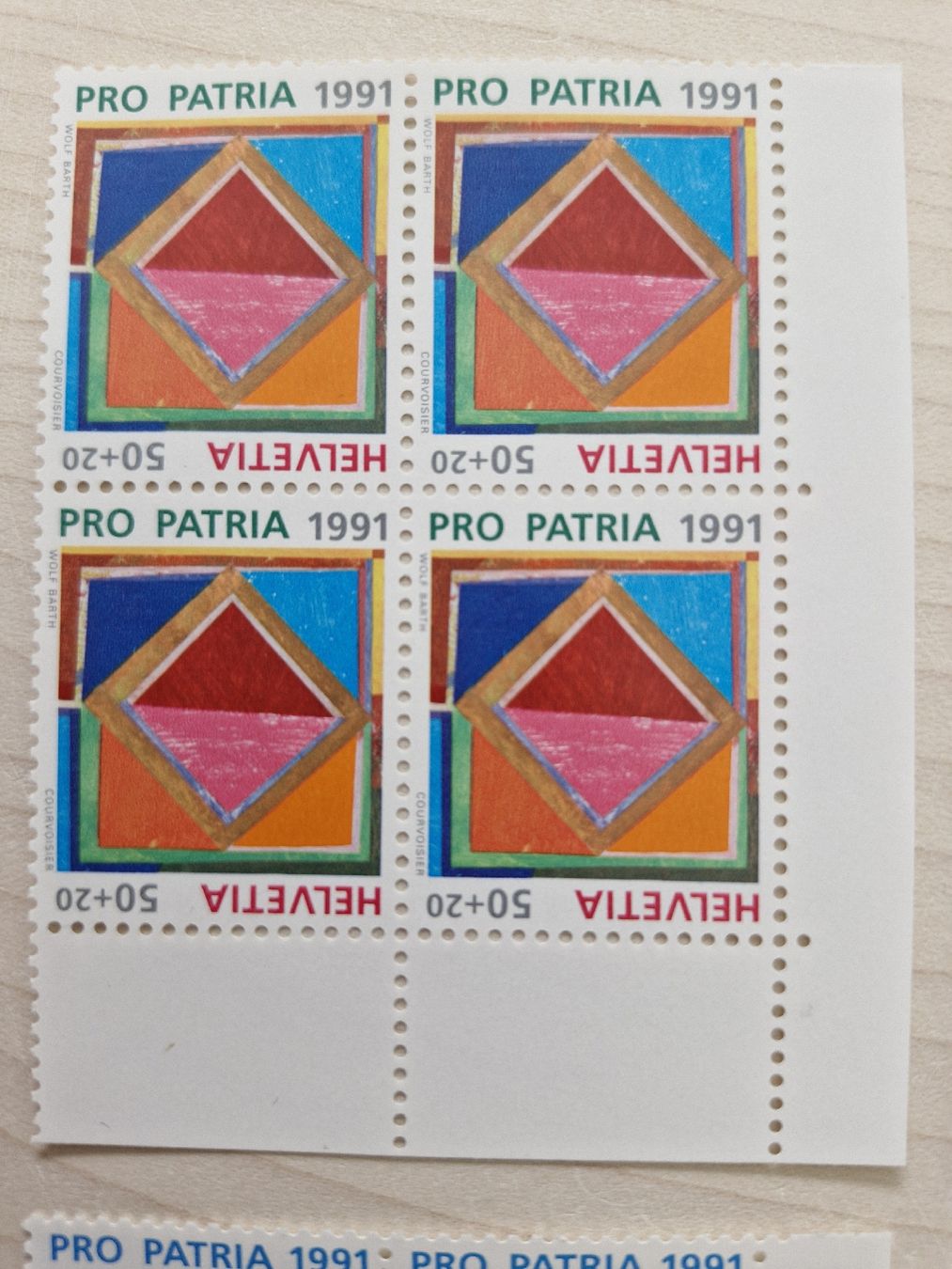 Tous les timbres: Pro Patria 1991 4er Block postfrisch Top – Neuf (Voir description) à Frauenfeld par Kasico 1