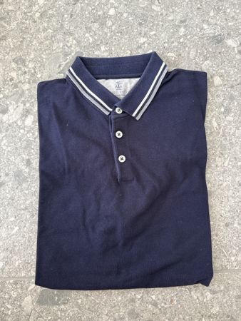 Brunello Cucinelli Herren Polo T-Shirt dunkelblau Grösse XL 
