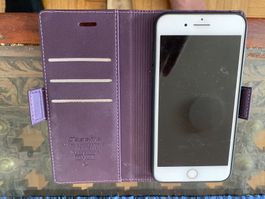 iPhone 7 Plus mit Klapphülle Lila Caseme guter Zustand