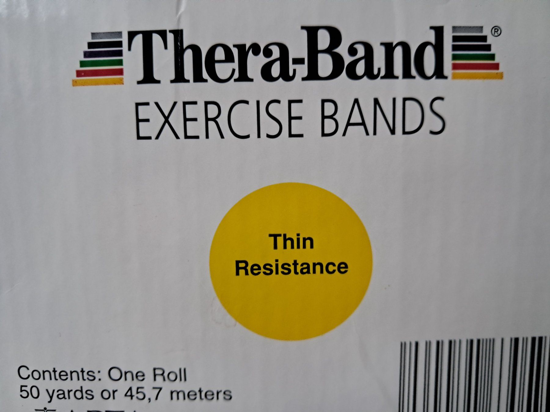 Sonstiges zum Basteln & Handarbeiten: "TheraBand" gelb, leicht, 45,7 m – Neu und originalverpackt aus Weinfelden von Da-ryn01 1