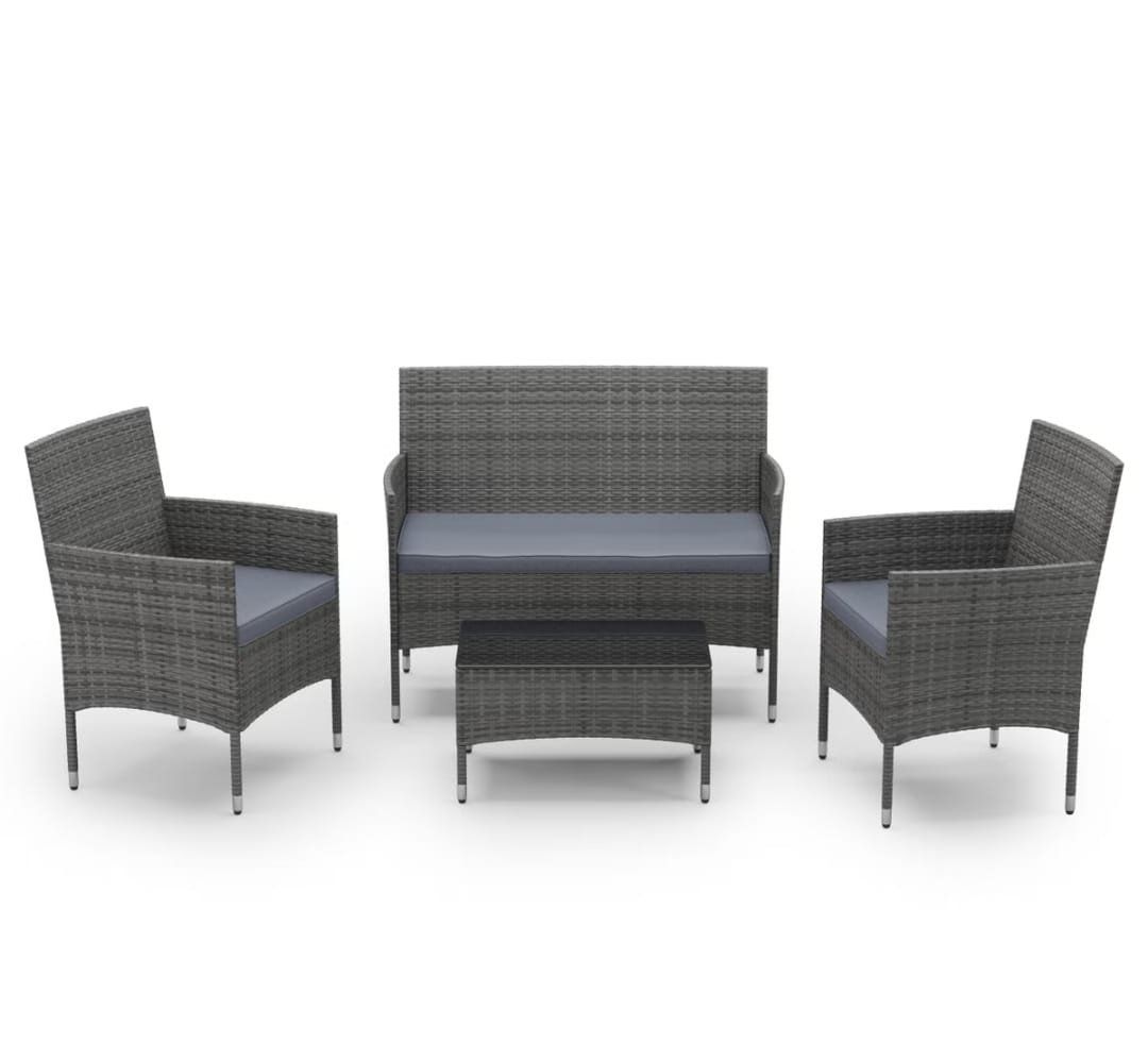 Set di tavolo e panche: Gartenset Rattan MALIA grau/anthrazit – Nuovo e nell'imballaggio originale da Dorf venduto da Messer-Schweiz