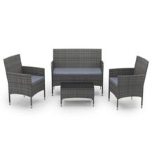 Gartenset Rattan MALIA grau/anthrazit