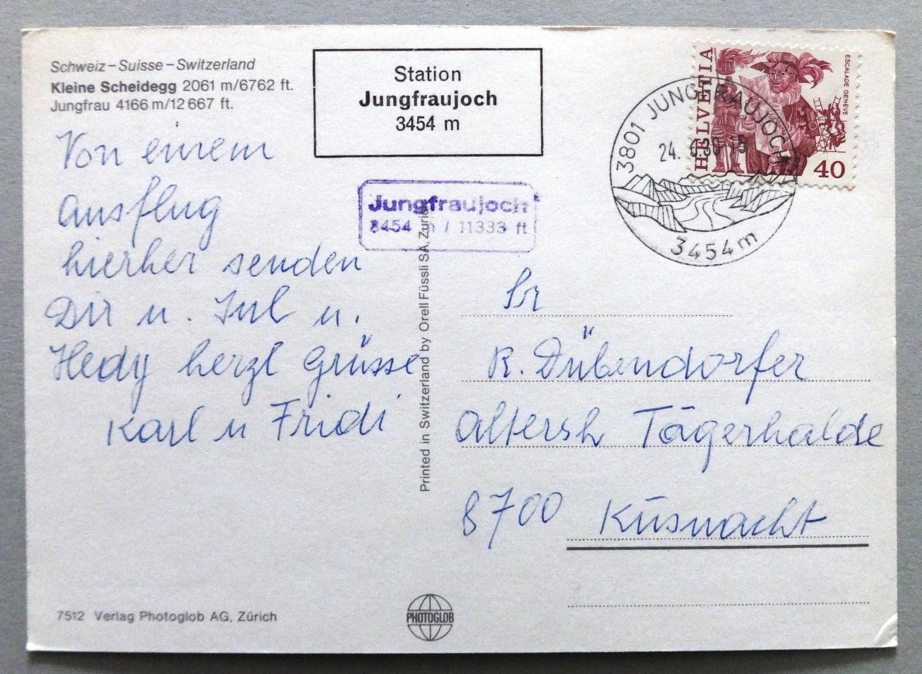 Cartes postales: Kleine Scheidegg 2061 m – Défectueux à Fétigny par Billy2miny 1