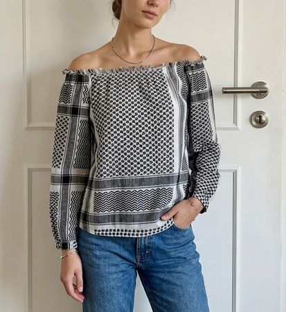 Cecilie Copenhagen Bluse – Schwarz/Weiss, Grösse 1 / 36–38