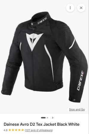 Veste Dainese Avro D2 Tex Noir Blanc Taille 56 (L-XL)