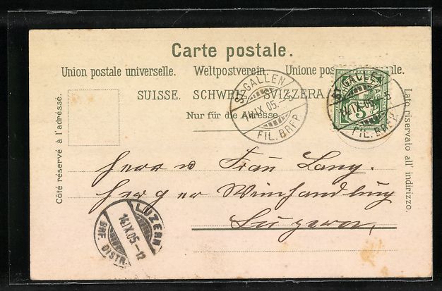 Cartoline postali: AK St. Gallen, vor dem Museum, 1905 – Usato da Berlin venduto da bartko-reher 1