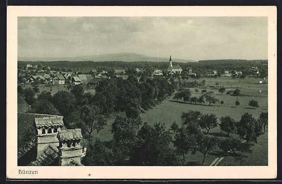 Ansichtskarten: AK Bünzen, Panorama mit Kirche – Gebraucht aus Berlin von bartko-reher