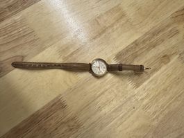 Fossil Damenuhr Lederarmband goldfarben guter Zustand