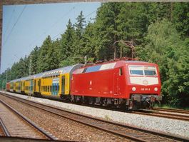 E-Schnellzuglok 120 151 + 120 153 der DB, vor NS-Doppelstock