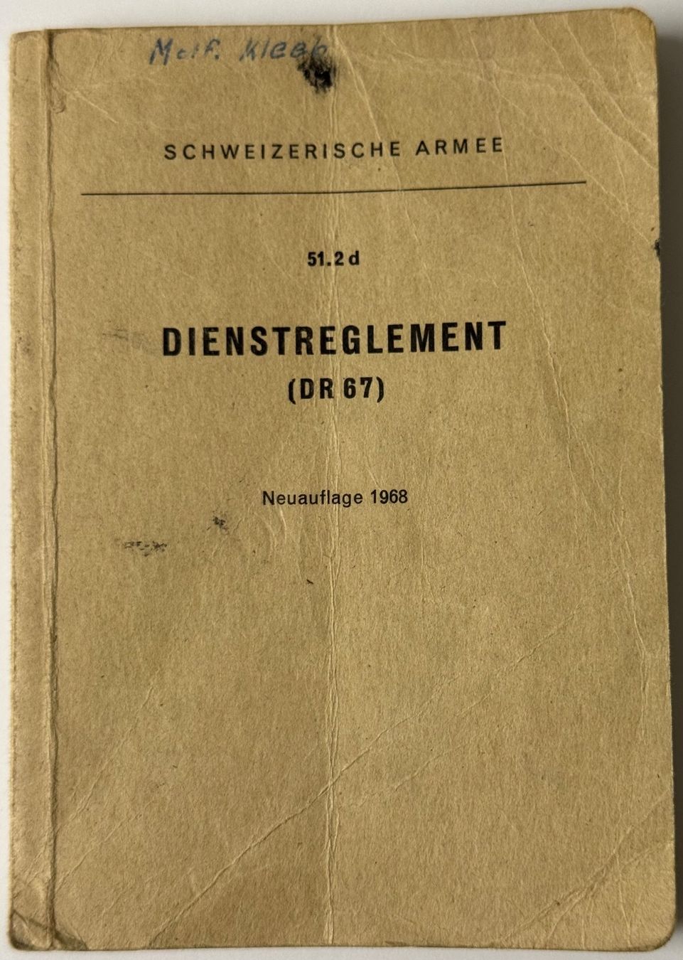 Schweizer Armee Dokumente: Reglement Armee 1968, Dienstreglement, vintage – Gebraucht aus Ostermundigen von L29