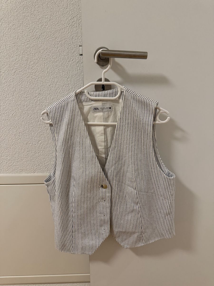 Zara Gilet & Giacche senza maniche: Zara Weste, Gr. L, blau/weiss gestreift – Nuovo (secondo la descrizione) da Nebikon venduto da karin.5