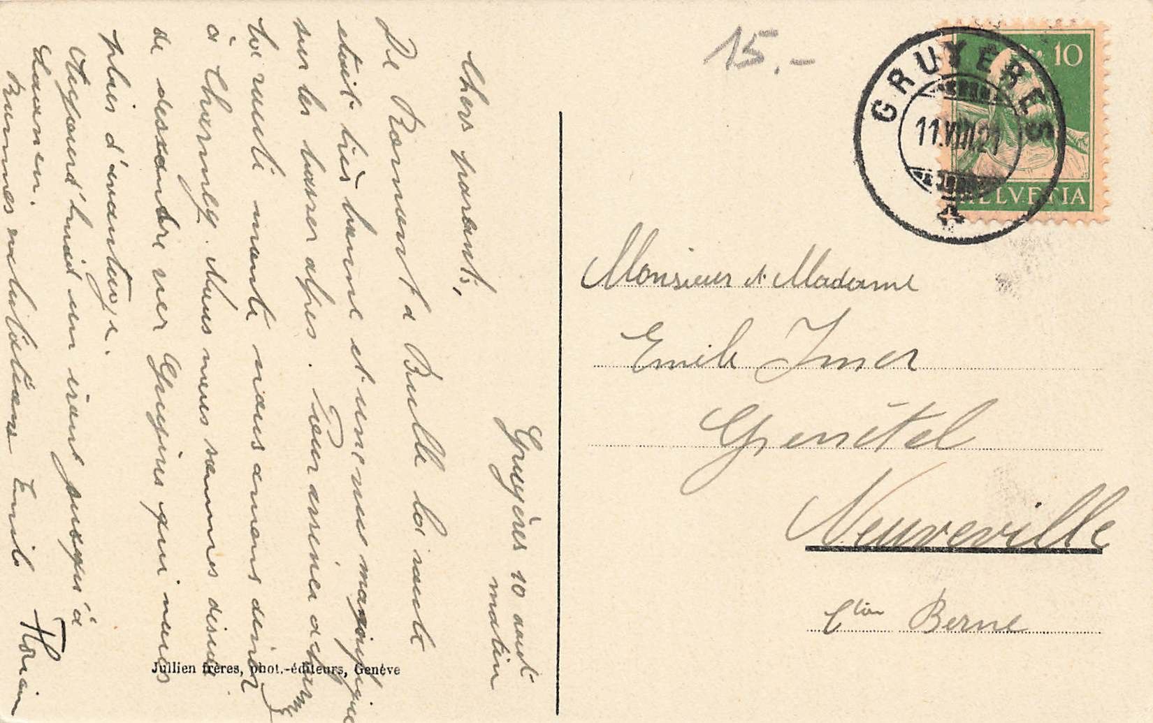 Cartoline postali: Gruyeres – Usato da Biasca venduto da Blenio71 1