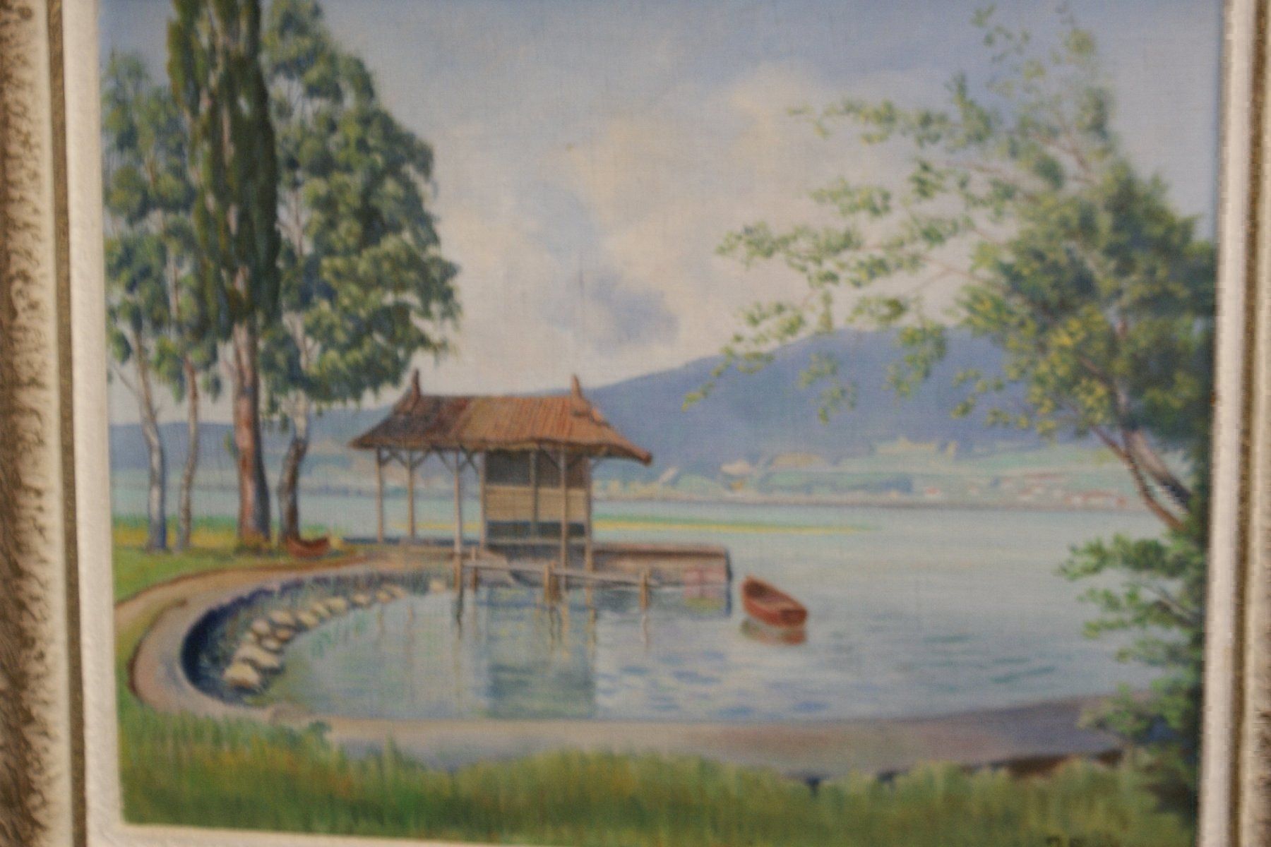 Dipinti: Gemälde J.Rothen See Landschaft – Usato da Buchs AG venduto da schwippschwapp 1