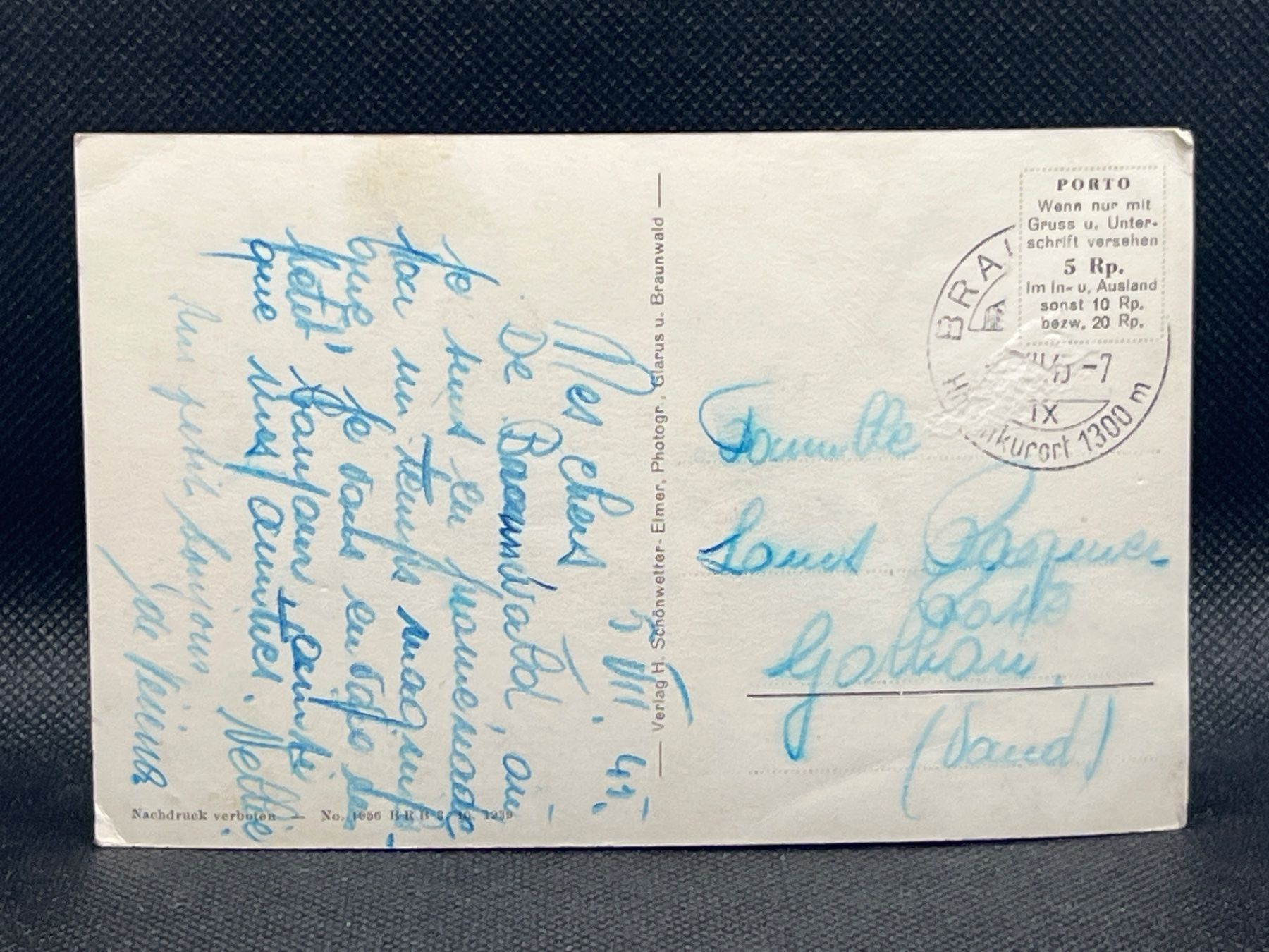 Cartoline postali: Braunwaldbahn mit Tödikette – Usato da Widnau venduto da Brusi9 1