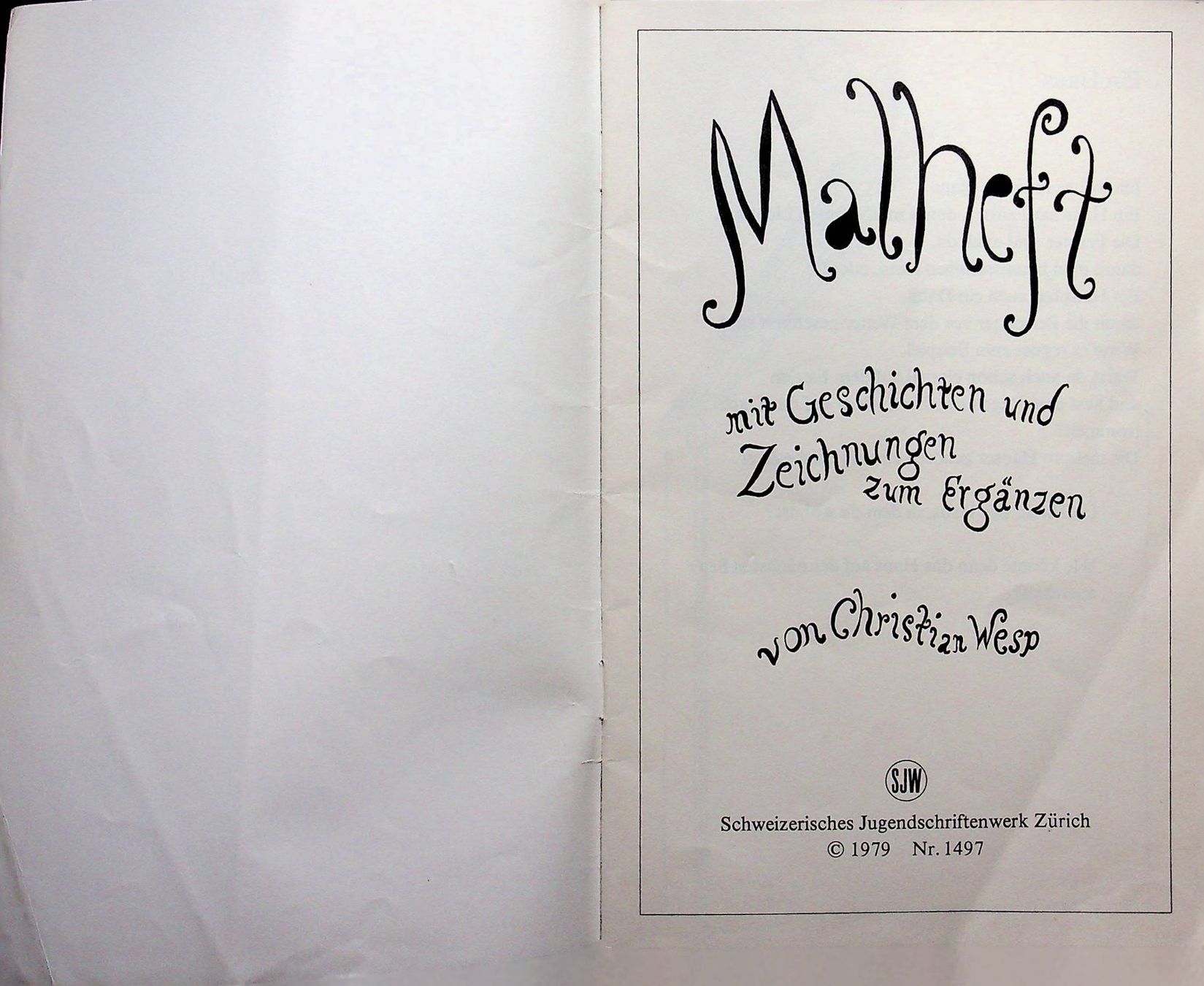 Libri: SJW 1497 Christian Wesp   Malheft EA 1979 – Usato da Reitnau venduto da Zaomir 1