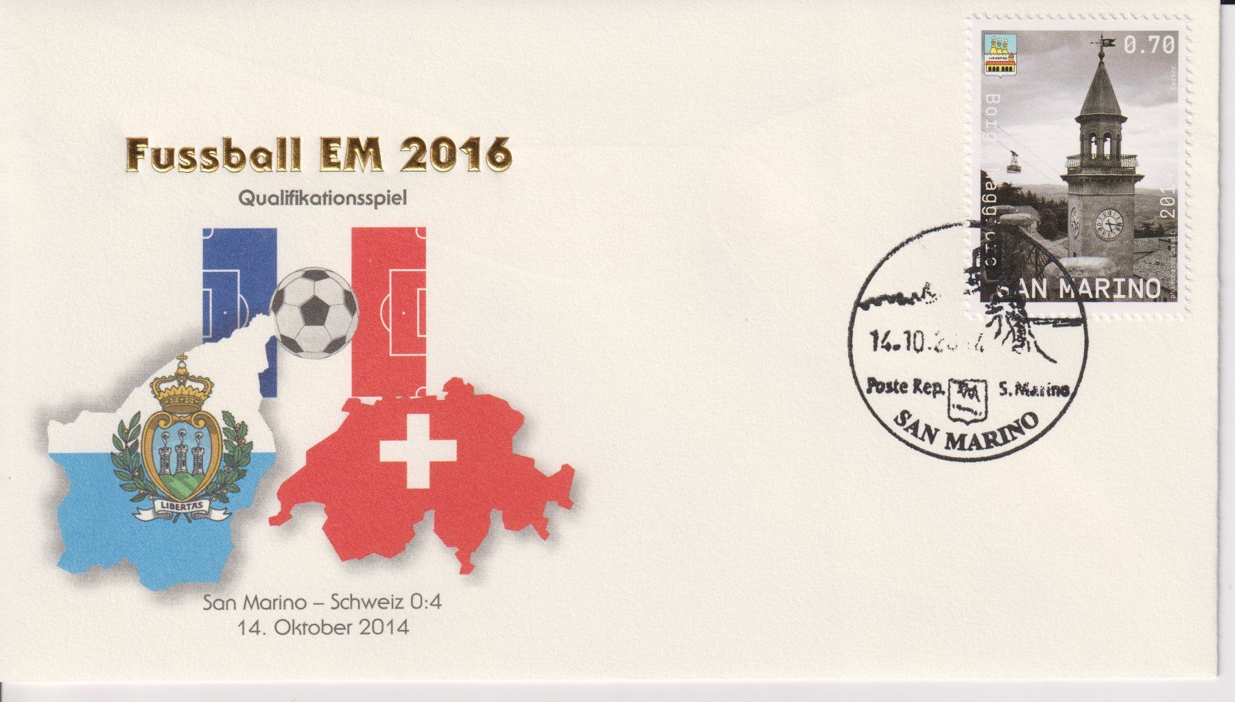 Alle Briefmarken: Fussball-EM 2016 – Gebraucht aus Bellach von qsearch 6
