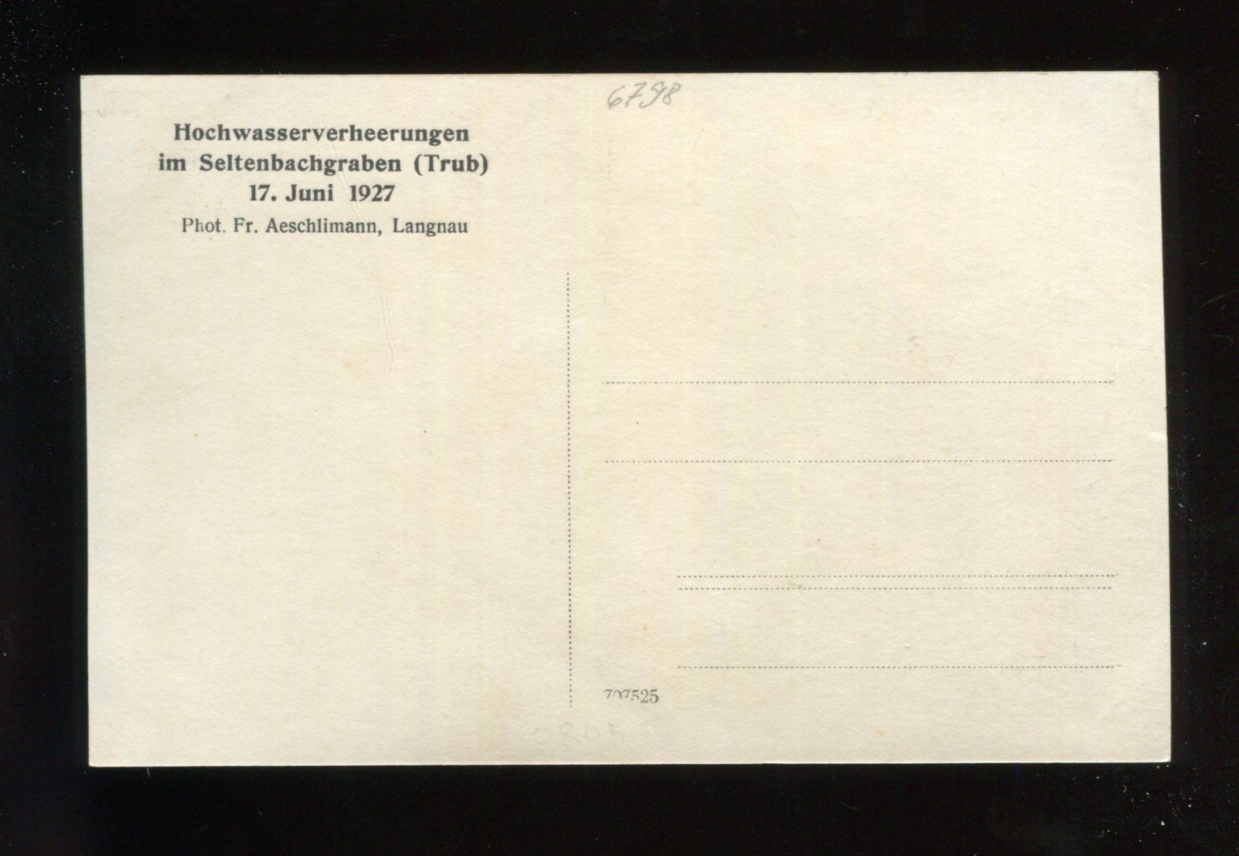 Cartoline postali: Trub, Seltenbachgraben, Hochwasserverherungen – Usato da Aarau venduto da Elmaar41 1