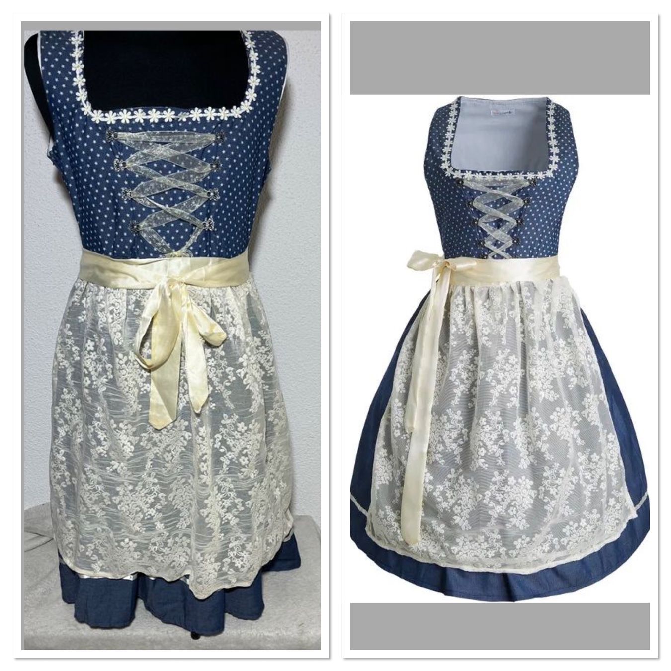 Costumi: Midi-Dirndl Kleinwalsertal S – Nuovo e nell'imballaggio originale da Oberegg venduto da MZ_DiesundDas