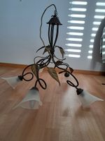 Vintage Kronleuchter / Hängelampe in Bronzeoptik, 5-flammig