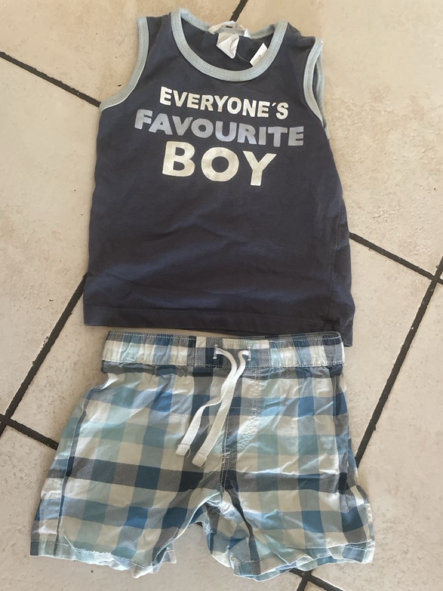 H&M Kleiderpakete & -sets: H&M Top und Shorts kariert Gr.86 – Gebraucht aus Obergerlafingen von cabo4