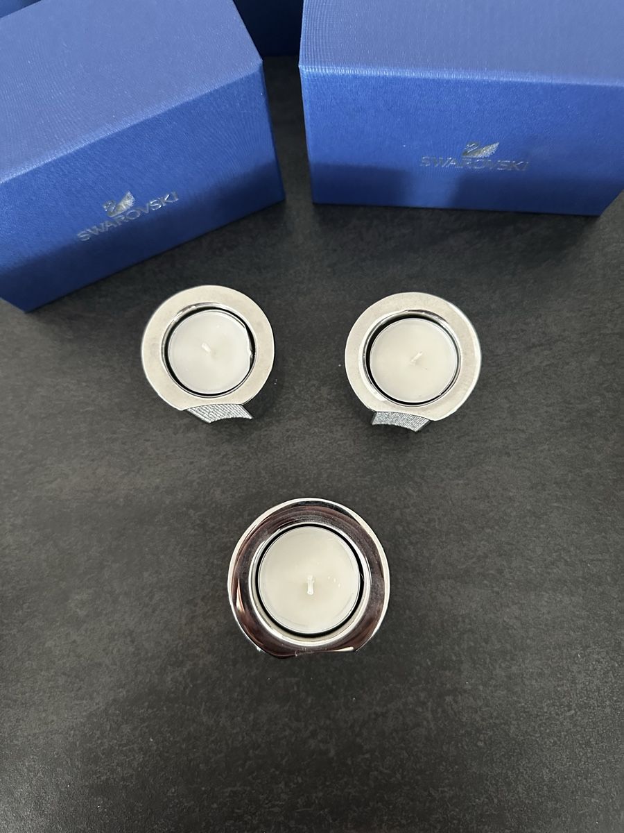 Swarovski Kerzenständer: Original Swarovski Kerzenhalter Set 3Stk – Gebraucht aus Eglisau von Brewster1 3