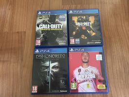 Lot de 4 jeux PS4 : Call of Duty, Dishonored 2, FIFA 20!