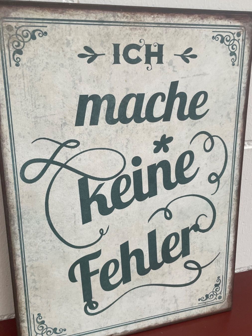 Insegne: Vintage Blechschild "Ich mache keine Fehler!" – Nuovo (secondo la descrizione) da Wald ZH venduto da shypi 5