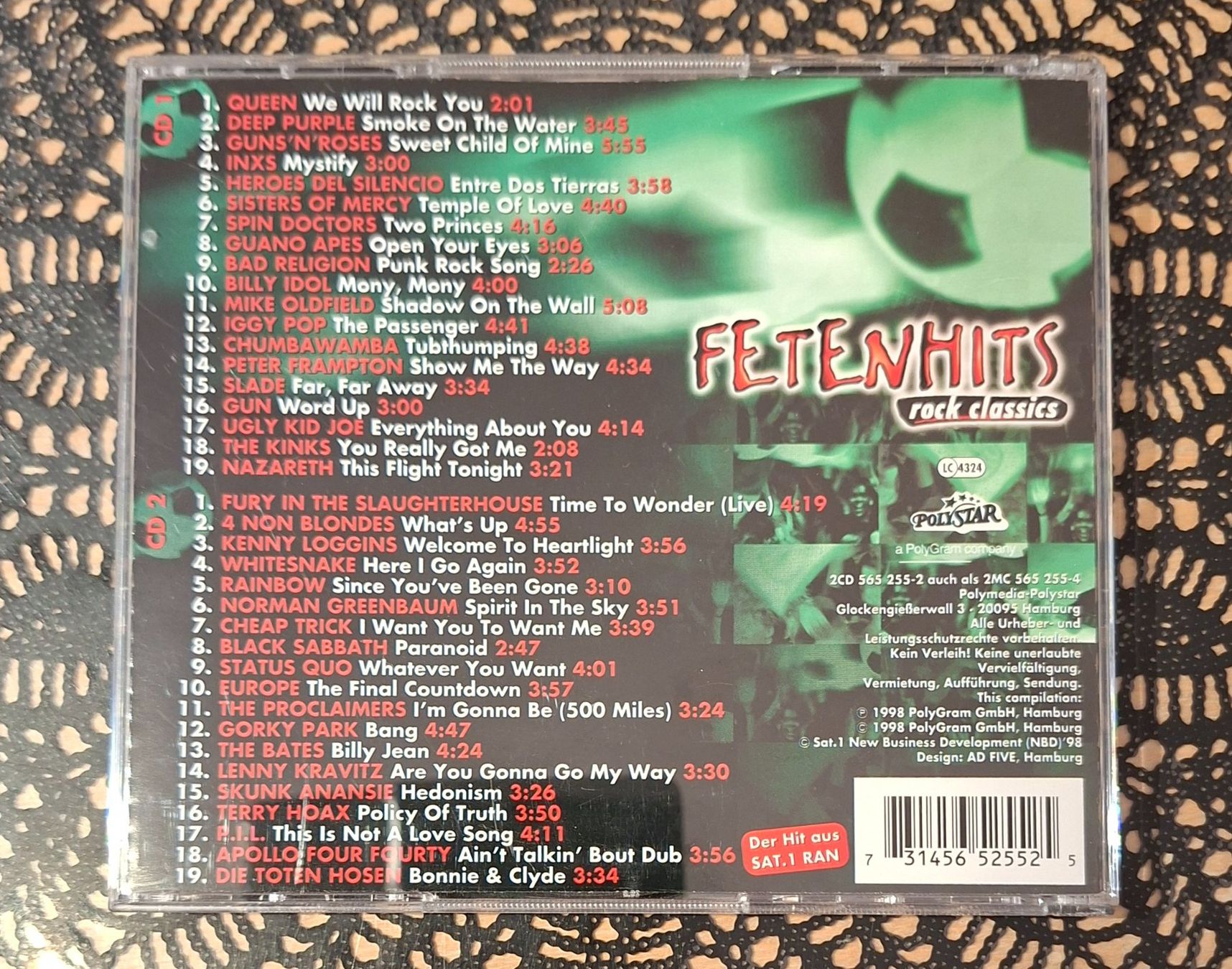 CDs: Fetenhits - Rock Classics, 2CD Hit Compilation Sampler 1998 – Gebraucht aus Schönenberg TG von breiti12 1