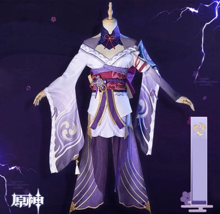 Raiden Genshin Cosplay & Perücke