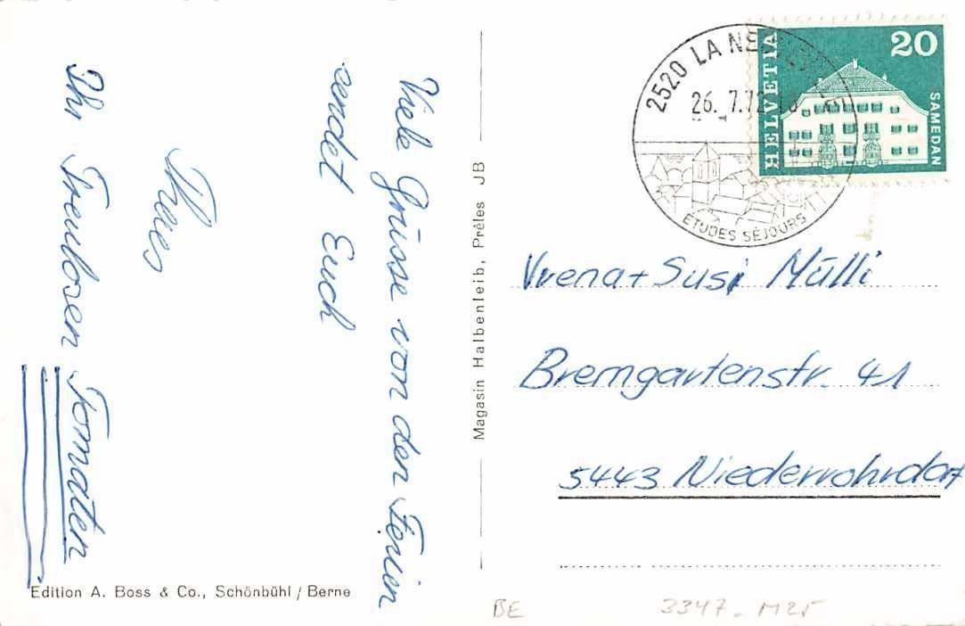 Cartes postales: SOUVENIR de PRELES ca. 1955 – D'occasion à Winterthur par SchatzchischtliWinti 1