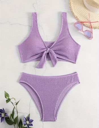 ✨ Struktur Bikini Set Lila Gr.L - Neu - Gratis Versand