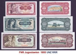 FNR Jugodlawien 1955 UNZ RRR Lot 1