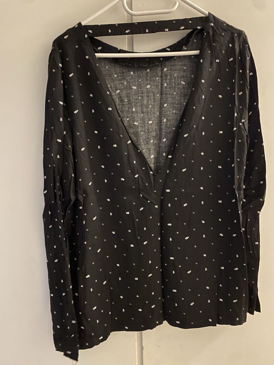 Pieces Camicette: Pieces Bluse, schwarz mit Muster, Grösse M, Top Zustand – Nuovo (secondo la descrizione) da Baar venduto da mathias.und.mandy 1