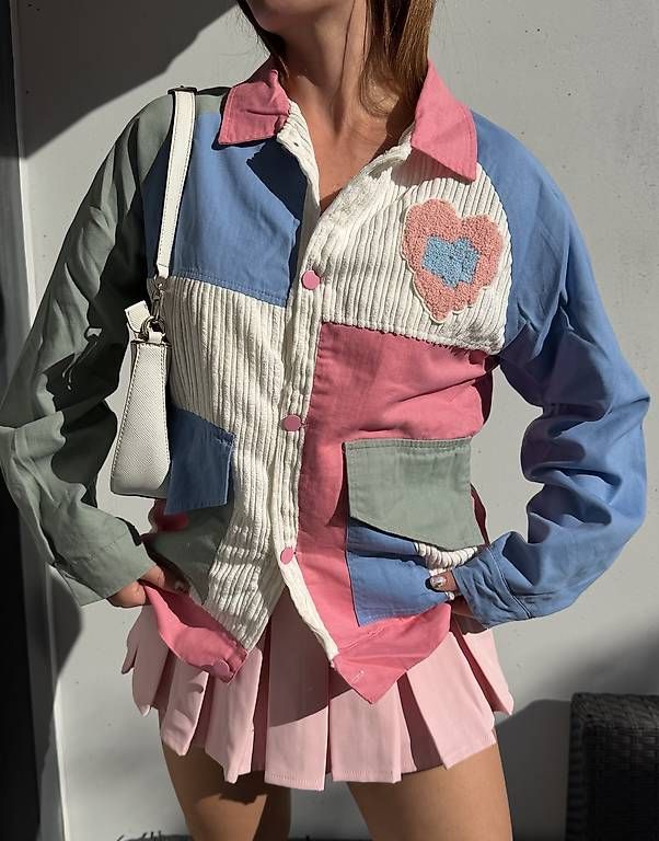 Blusen: Bunte Cord-Jacke / Patchwork-Hemd – Gebraucht aus Meggen von gia_wz2q 1
