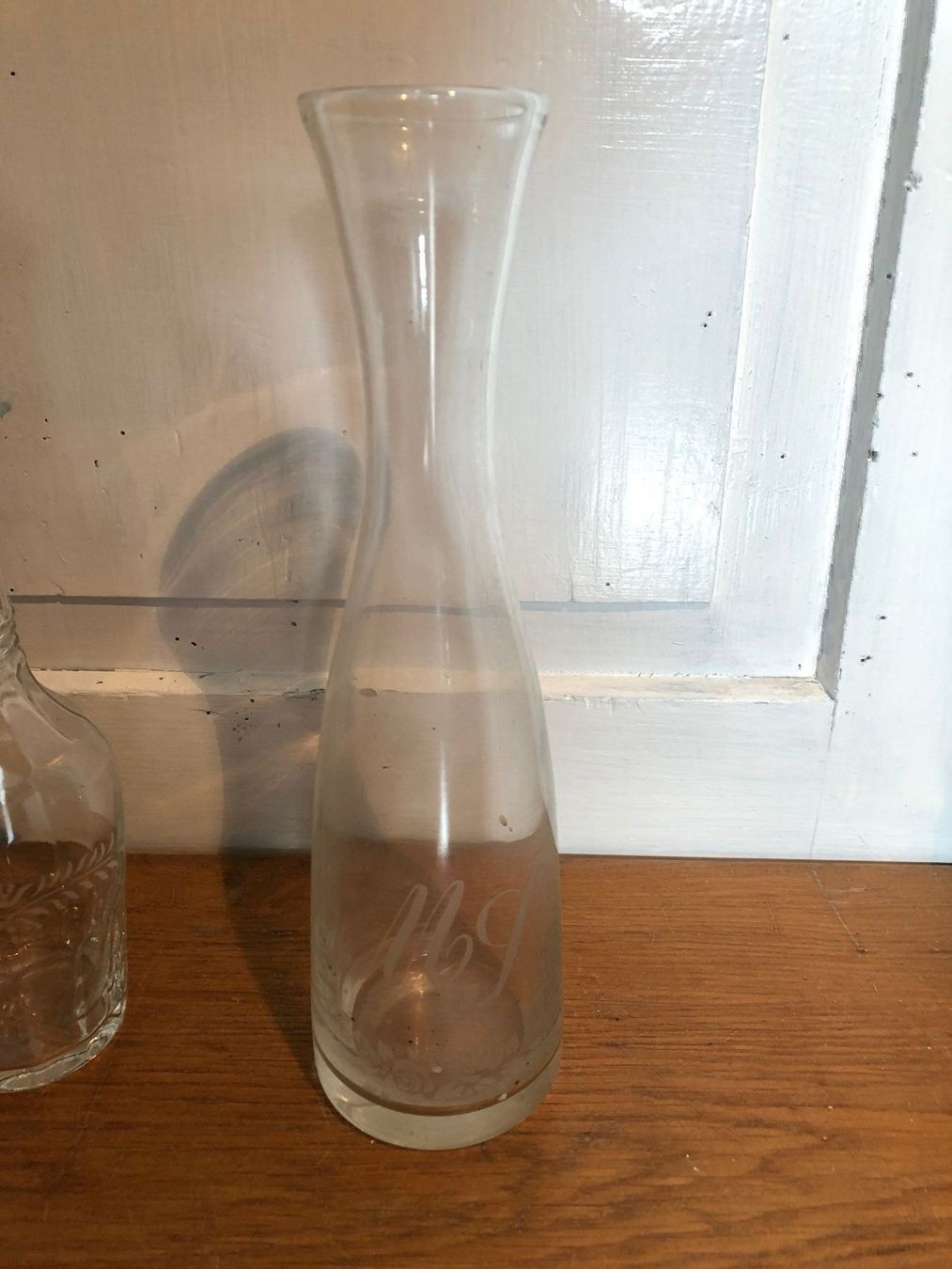 Caraffe: Glaskaraffen fein antik Muster weiss 3x – Usato da Siblingen venduto da Jayuah 2