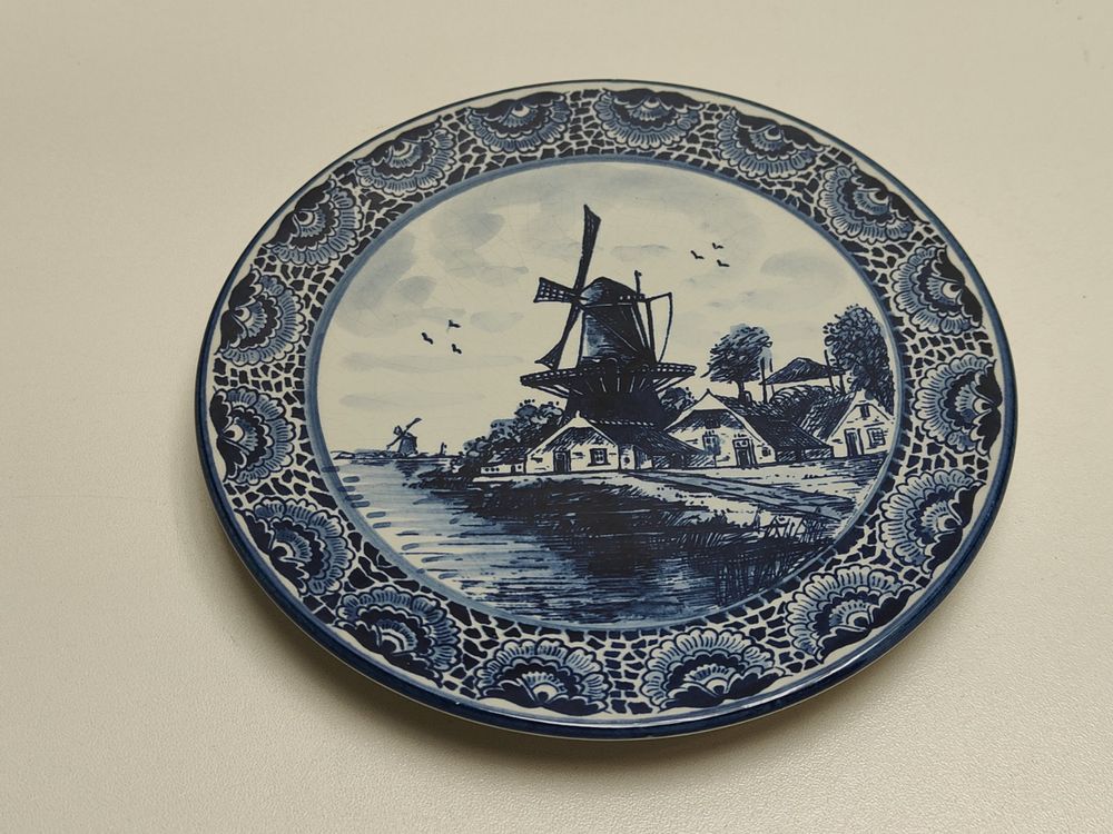 Wandfächer Mit Vergoldetem Morgenmotiv - Handbemalt Auf Bambus, 101,6 Cm Breit