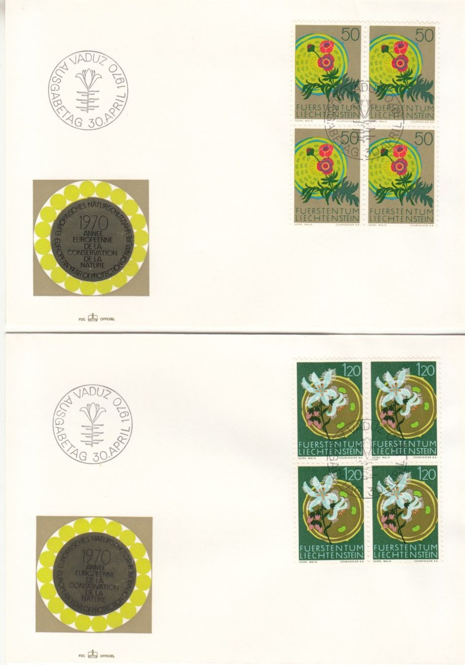 Tutti i francobolli: LBK 456 - 459 im 4er-Block FDC – Usato da Bürglen TG venduto da StampGraf 2