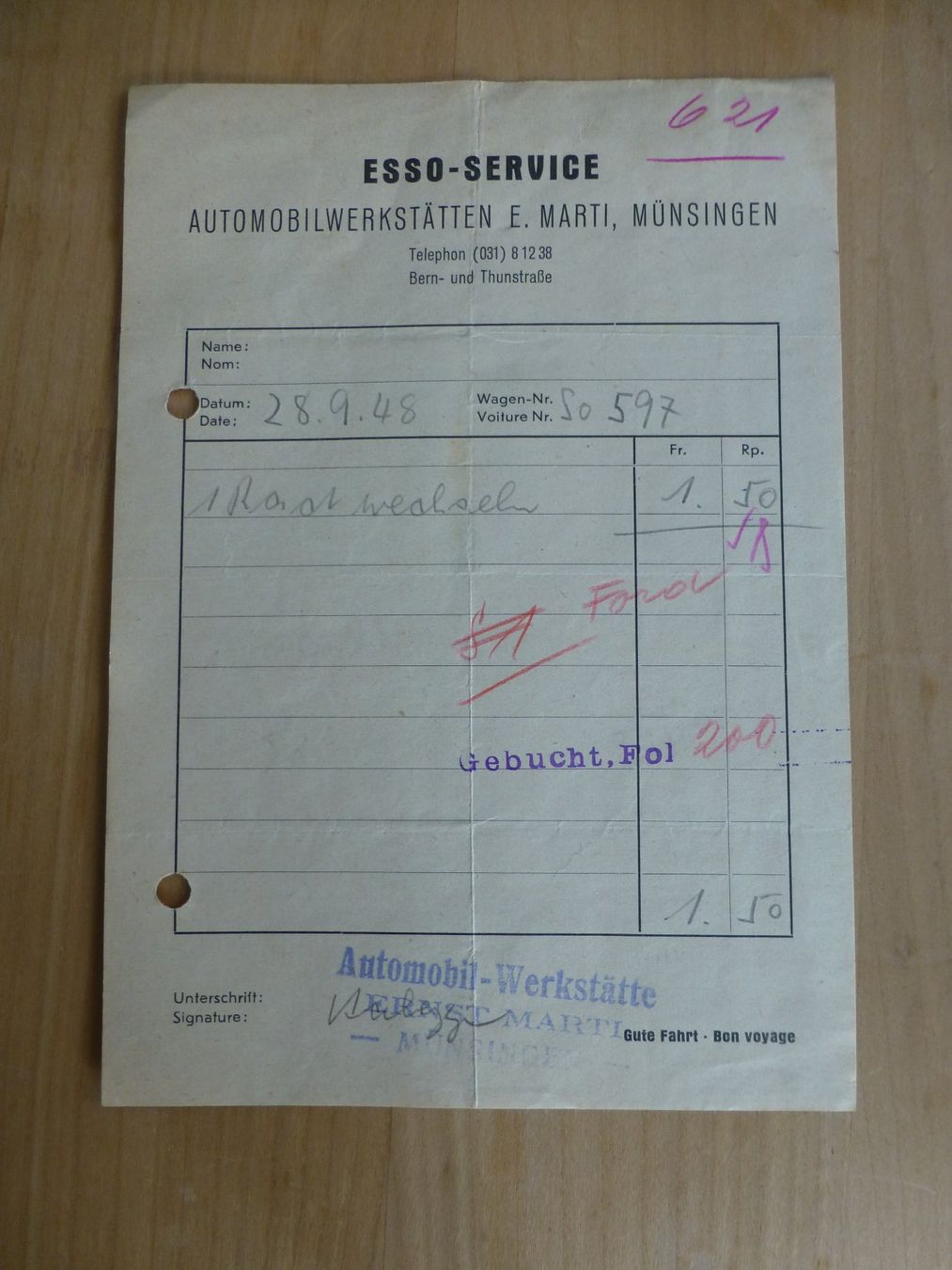 Foto & Immagini: Münsingen, Esso-Service E. Marti 1948 – Usato da Bettlach venduto da 1saurer